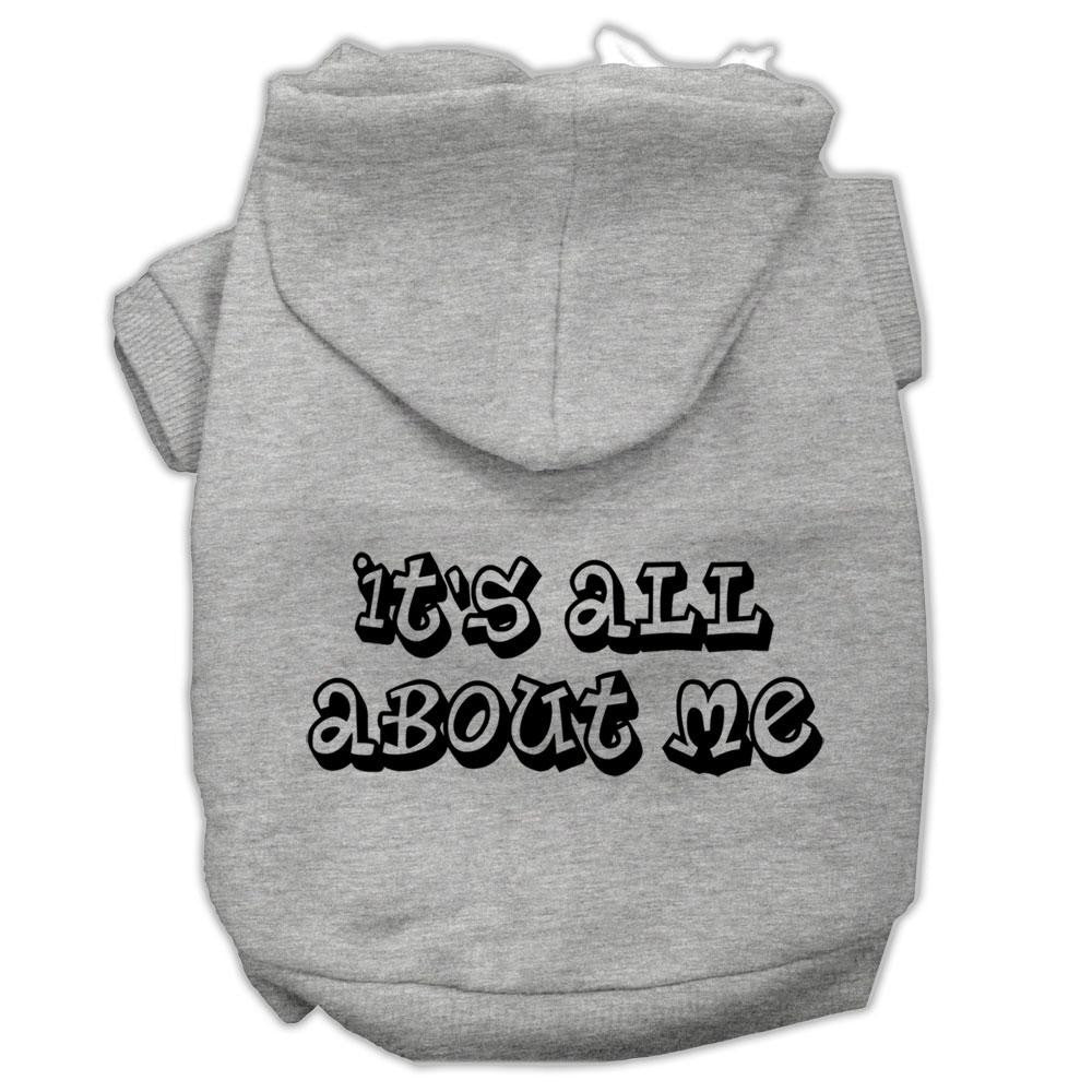 It's All About Me Screen Print Pet Hoodies Grey Size Sm (10)