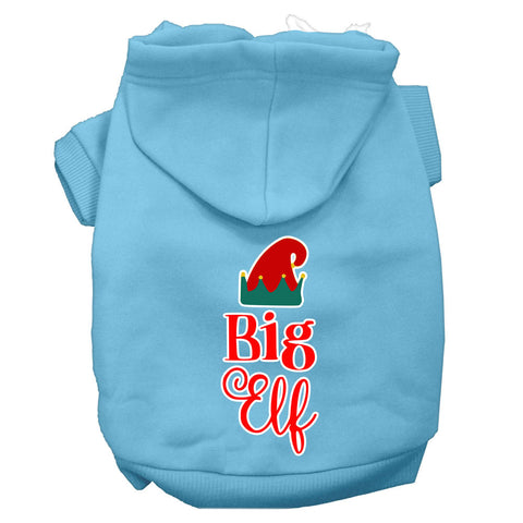 Big Elf Screen Print Dog Hoodie Baby Blue L