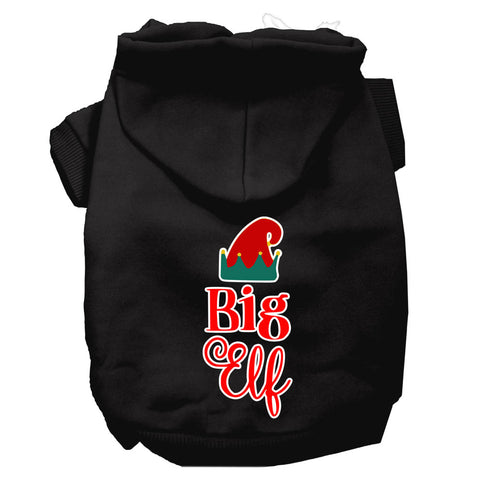 Big Elf Screen Print Dog Hoodie Black Xl