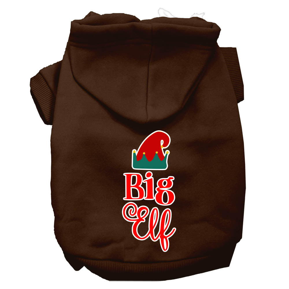 Big Elf Screen Print Dog Hoodie Brown M