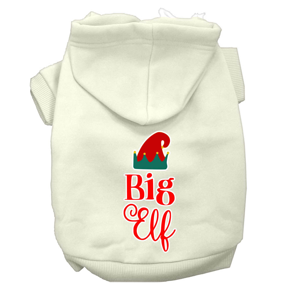 Big Elf Screen Print Dog Hoodie Cream L