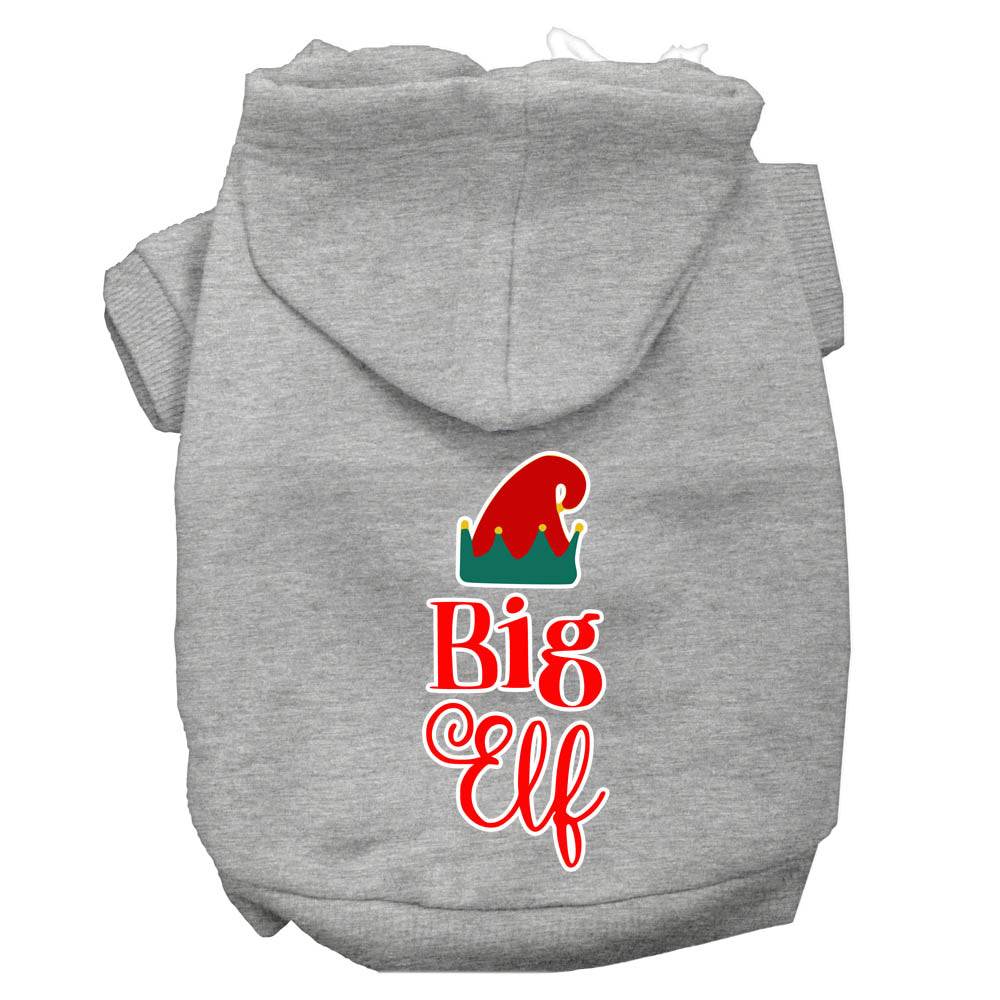 Big Elf Screen Print Dog Hoodie Grey M