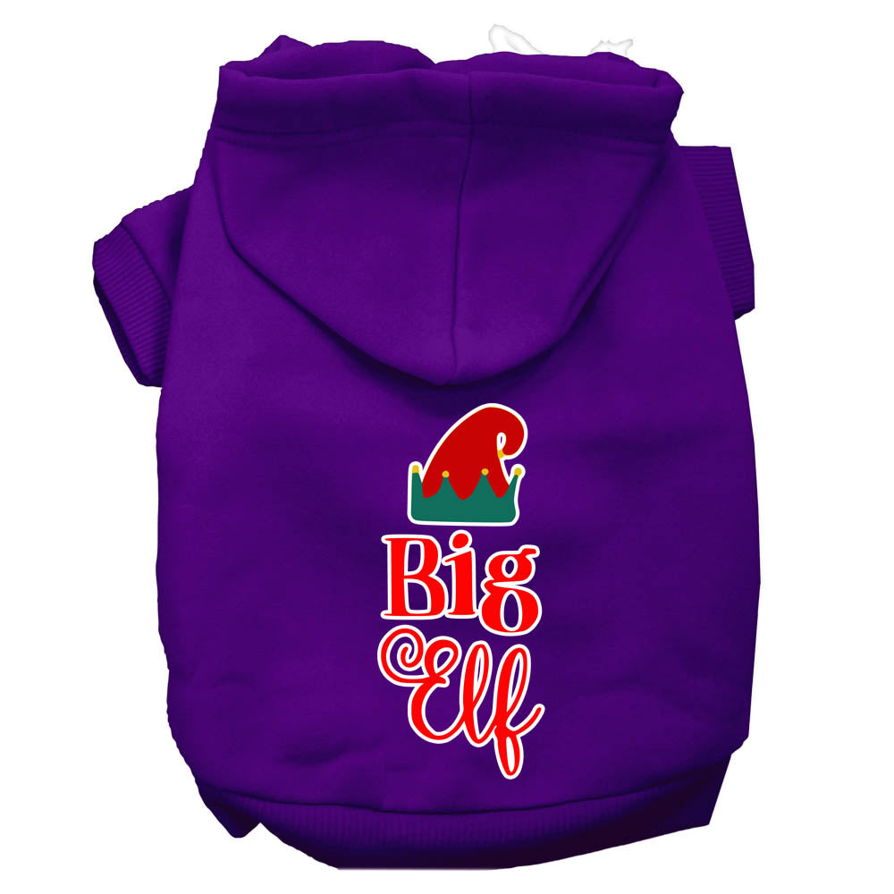 Big Elf Screen Print Dog Hoodie Purple L