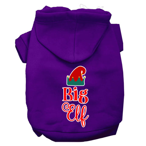 Big Elf Screen Print Dog Hoodie Purple Xxl