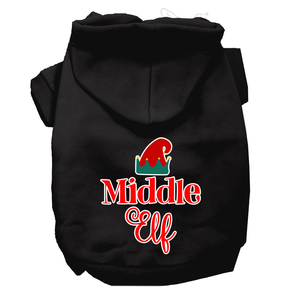 Middle Elf Screen Print Dog Hoodie Black S