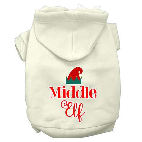 Middle Elf Screen Print Dog Hoodie Cream M