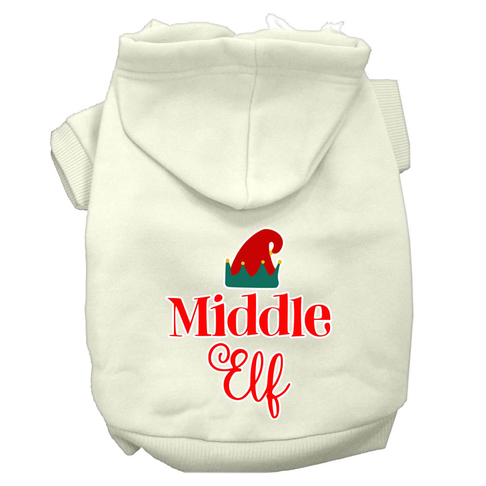 Middle Elf Screen Print Dog Hoodie Cream Xs