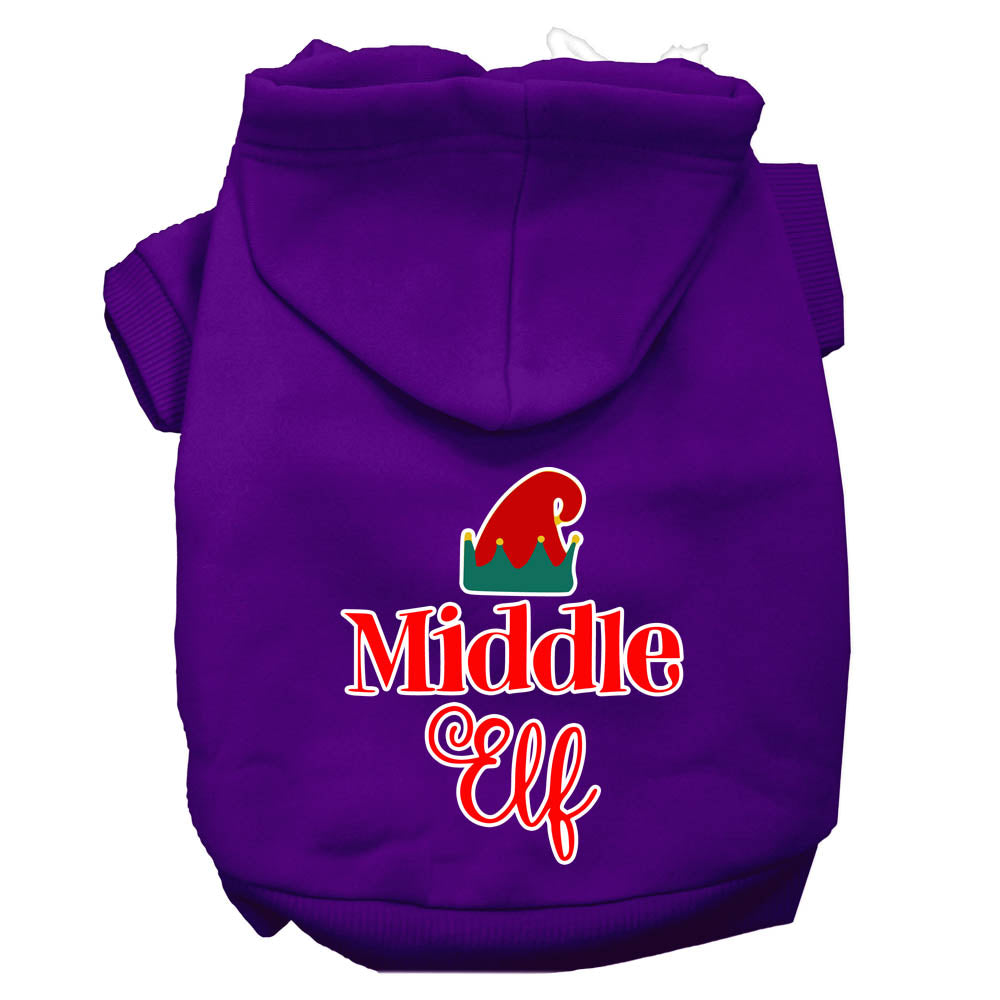 Middle Elf Screen Print Dog Hoodie Purple S