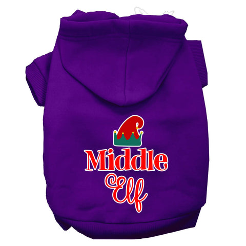 Middle Elf Screen Print Dog Hoodie Purple Xxxl