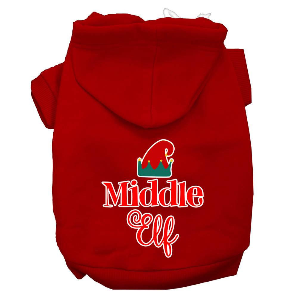 Middle Elf Screen Print Dog Hoodie Red S