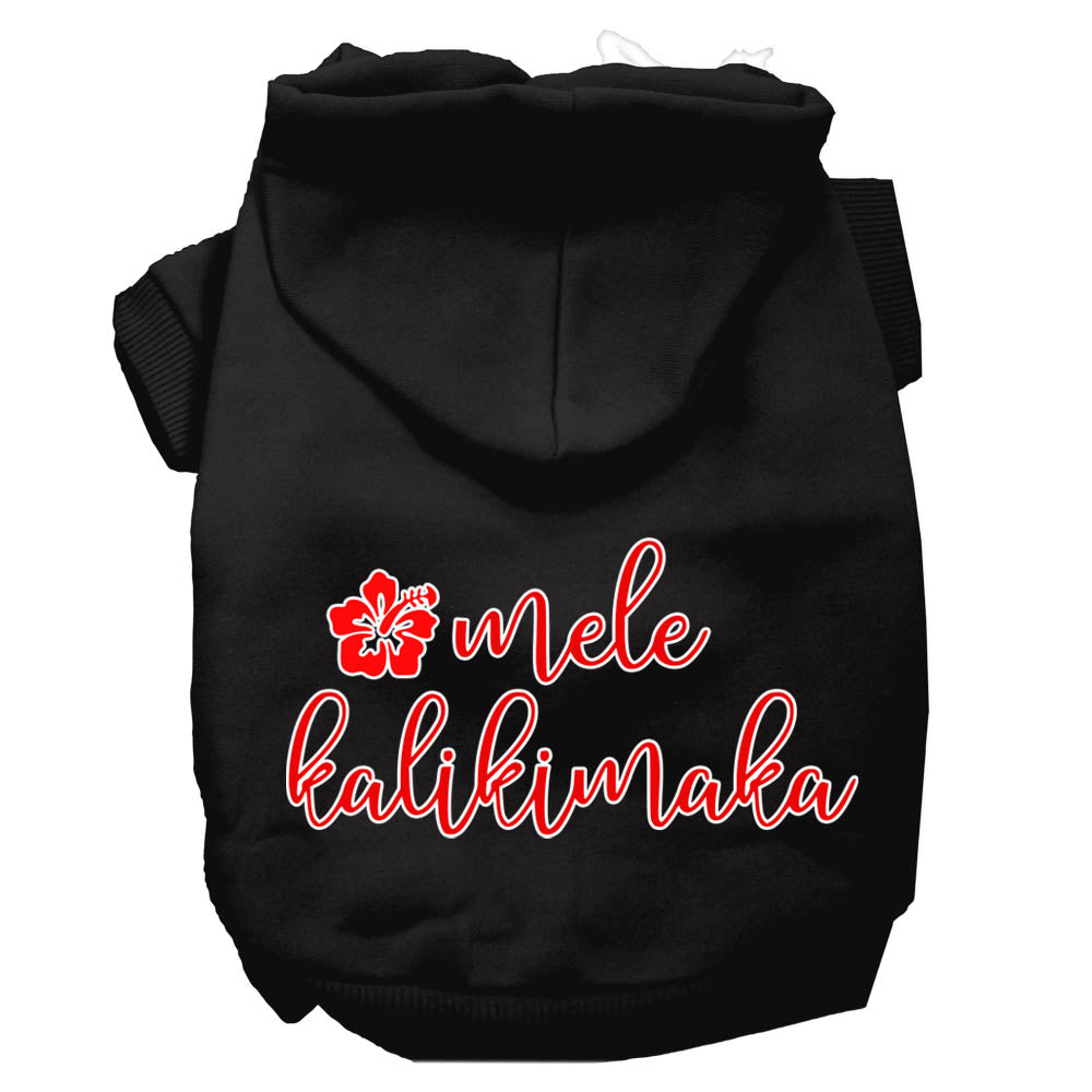 Mele Kalikimaka Screen Print Dog Hoodie Black L