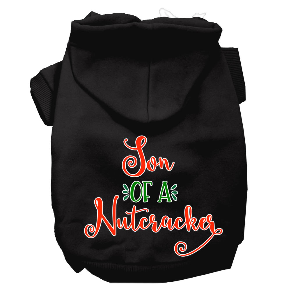 Son Of A Nutcracker Screen Print Dog Hoodie Black Xs