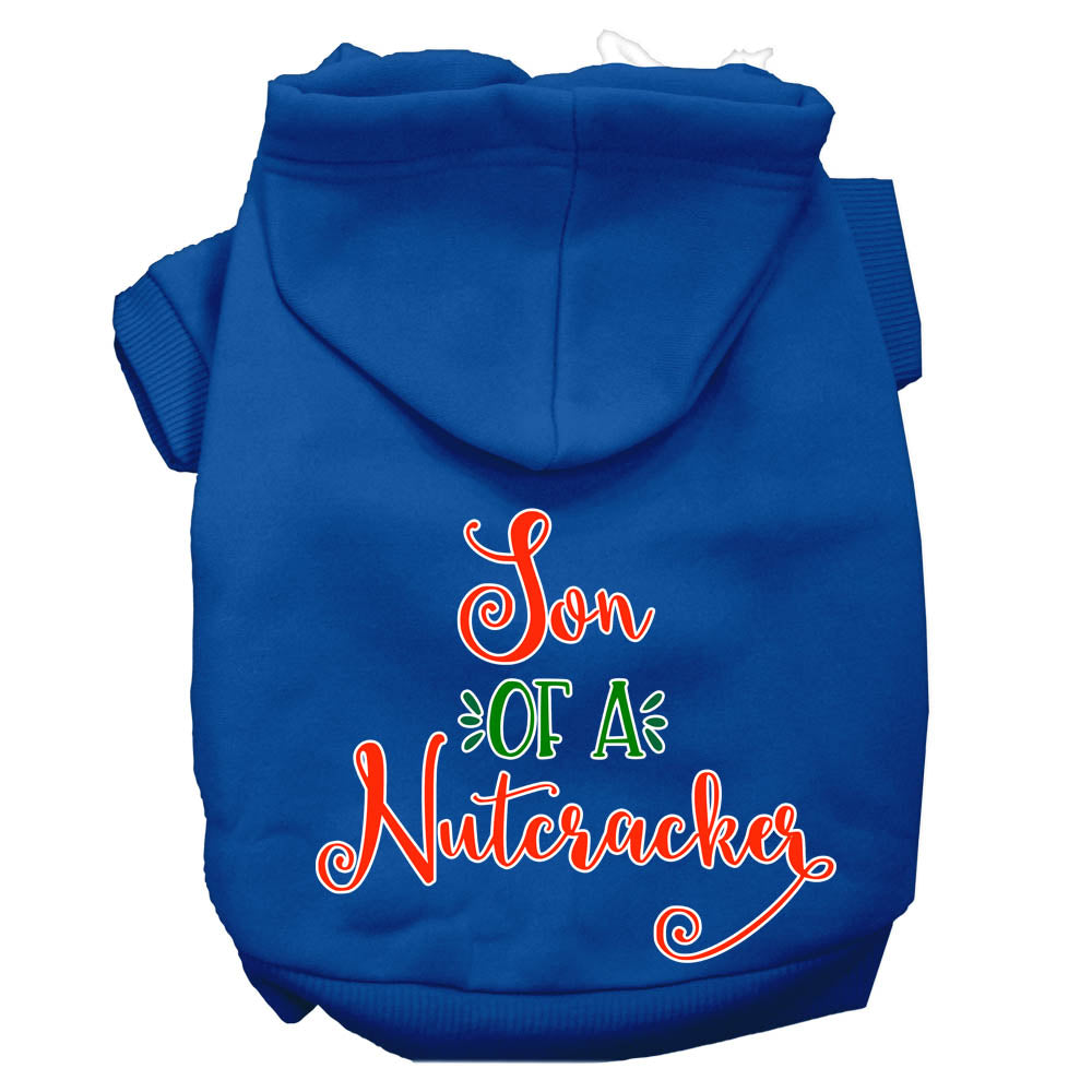 Son Of A Nutcracker Screen Print Dog Hoodie Blue L