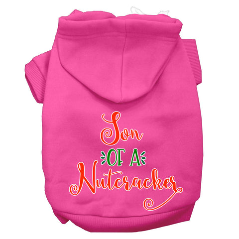 Son Of A Nutcracker Screen Print Dog Hoodie Bright Pink Xs