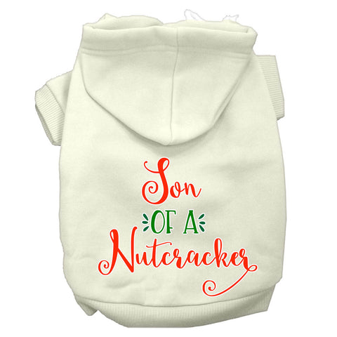 Son Of A Nutcracker Screen Print Dog Hoodie Cream L