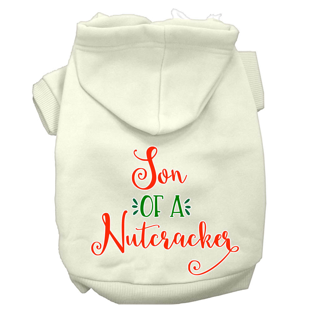 Son Of A Nutcracker Screen Print Dog Hoodie Cream M