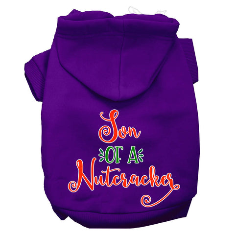 Son Of A Nutcracker Screen Print Dog Hoodie Purple L