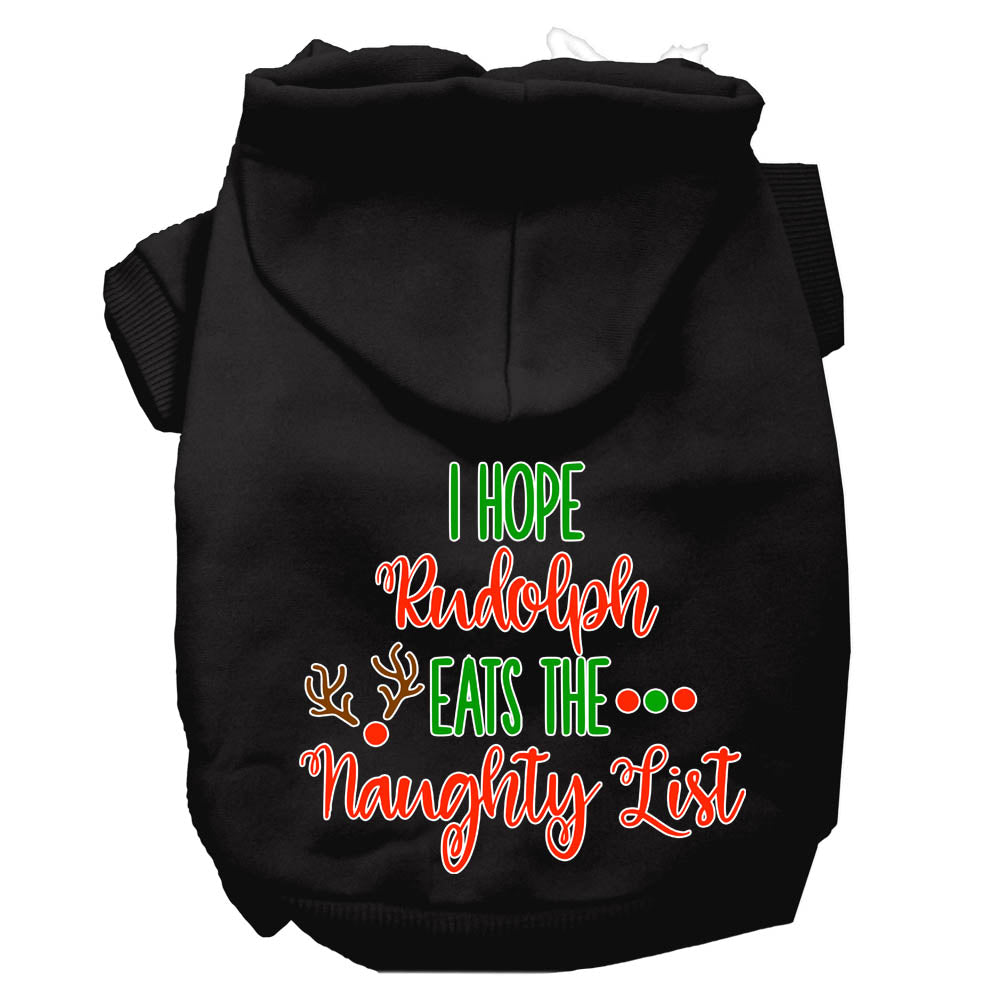 Hope Rudolph Eats Naughty List Screen Print Dog Hoodie Black L