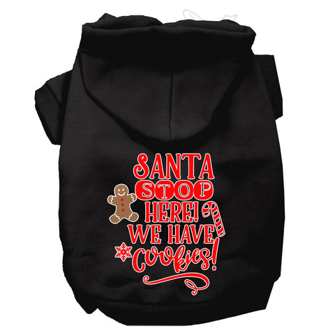 Santa, We Have Cookies Screen Print Dog Hoodie Black M