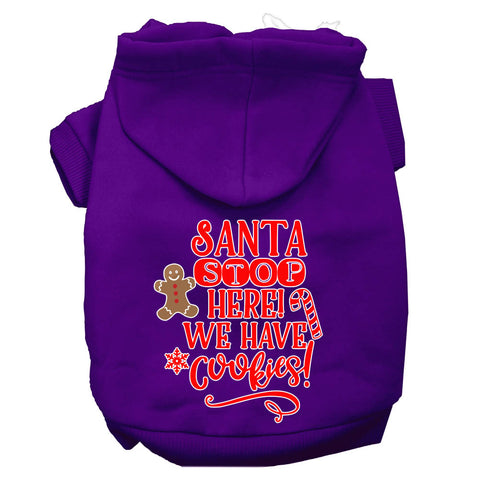 Santa, We Have Cookies Screen Print Dog Hoodie Purple M