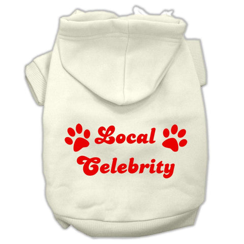 Local Celebrity Screen Print Pet Hoodies Cream Size XS (8)