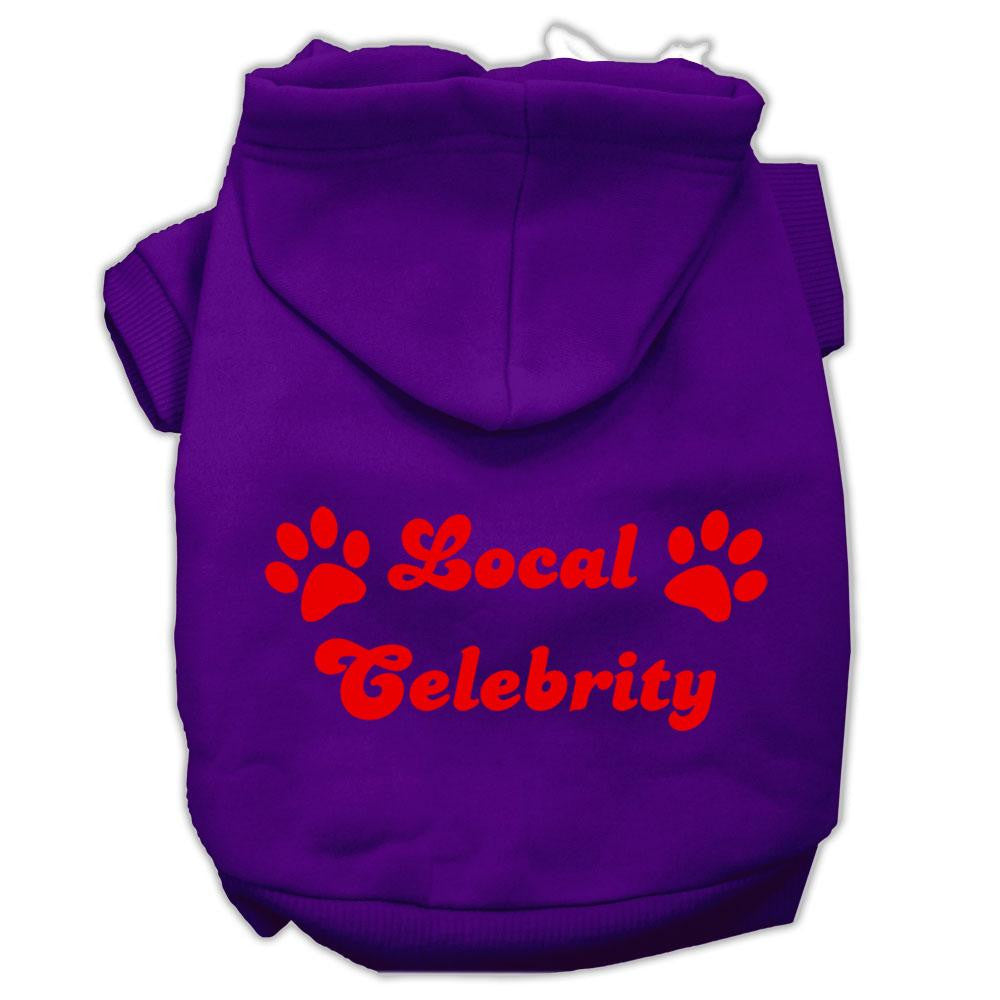 Local Celebrity Screen Print Pet Hoodies Purple Size XS (8)