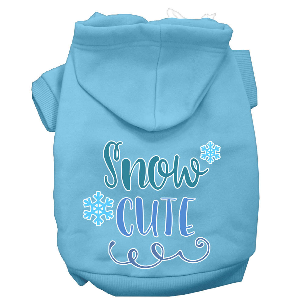 Snow Cute Screen Print Dog Hoodie Baby Blue Xs