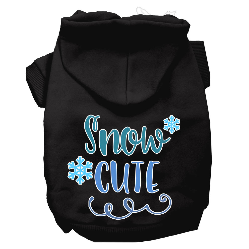 Snow Cute Screen Print Dog Hoodie Black Xs