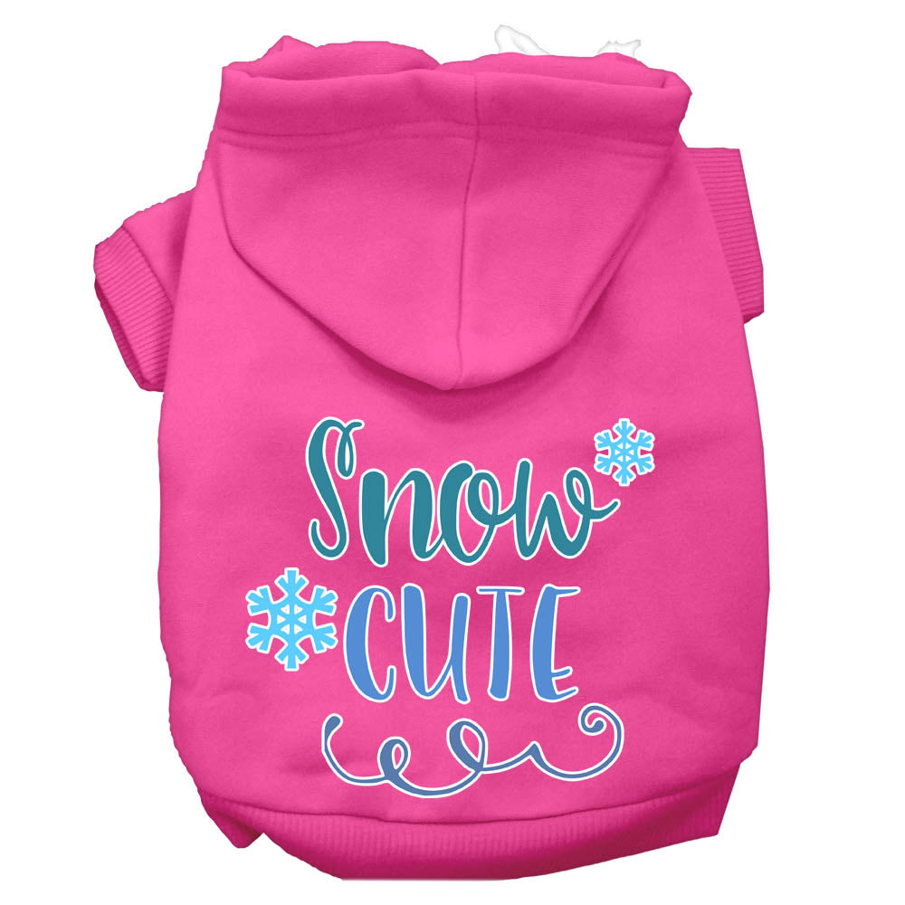 Snow Cute Screen Print Dog Hoodie Bright Pink L