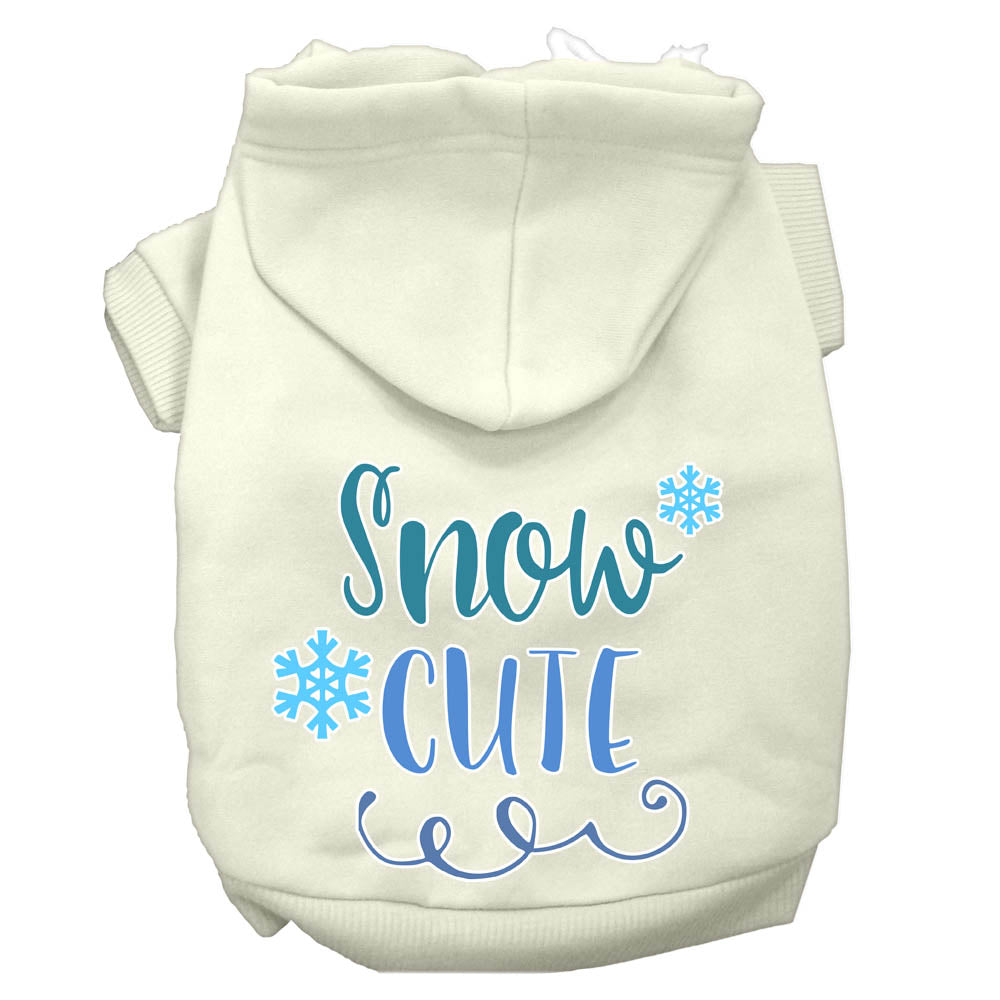 Snow Cute Screen Print Dog Hoodie Cream L