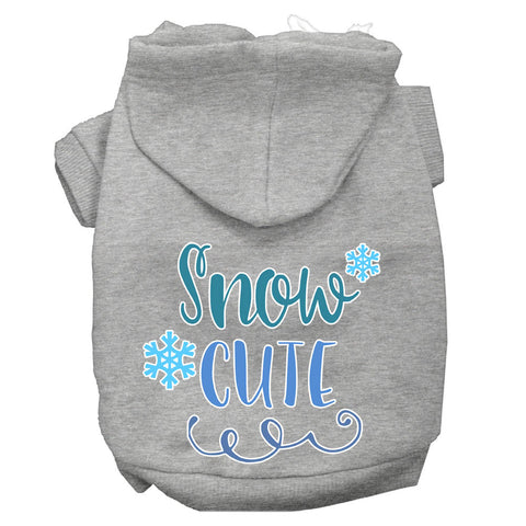 Snow Cute Screen Print Dog Hoodie Grey Xxl