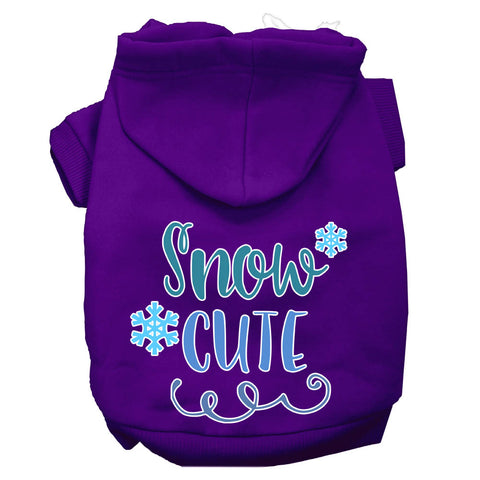 Snow Cute Screen Print Dog Hoodie Purple Xl