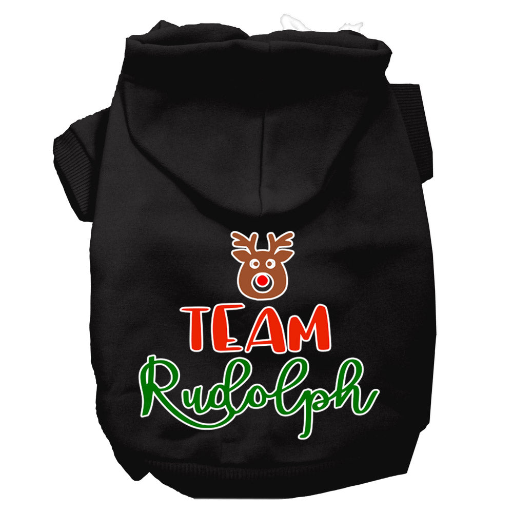 Team Rudolph Screen Print Dog Hoodie Black M