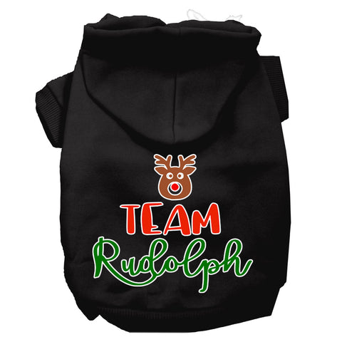 Team Rudolph Screen Print Dog Hoodie Black Xxl