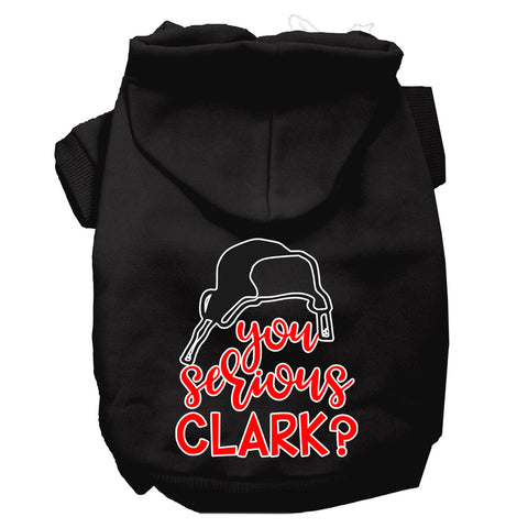 You Serious Clark? Screen Print Dog Hoodie Black Xl