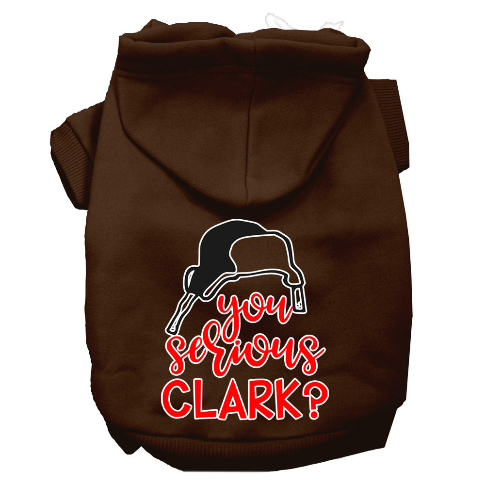 You Serious Clark? Screen Print Dog Hoodie Brown Xxl