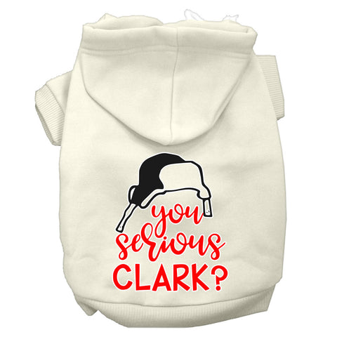 You Serious Clark? Screen Print Dog Hoodie Cream Xl