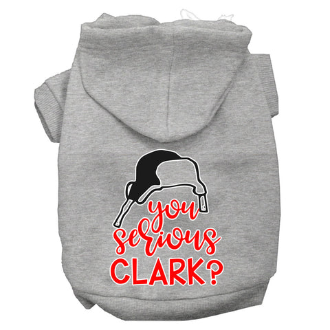 You Serious Clark? Screen Print Dog Hoodie Grey Xxl