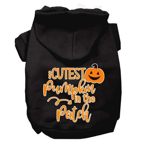 Cutest Pumpkin In The Patch Screen Print Dog Hoodie Black L