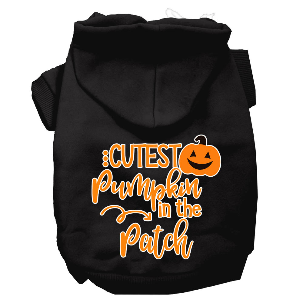 Cutest Pumpkin In The Patch Screen Print Dog Hoodie Black M