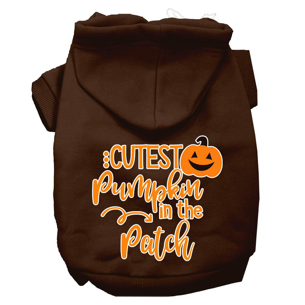 Cutest Pumpkin In The Patch Screen Print Dog Hoodie Brown M