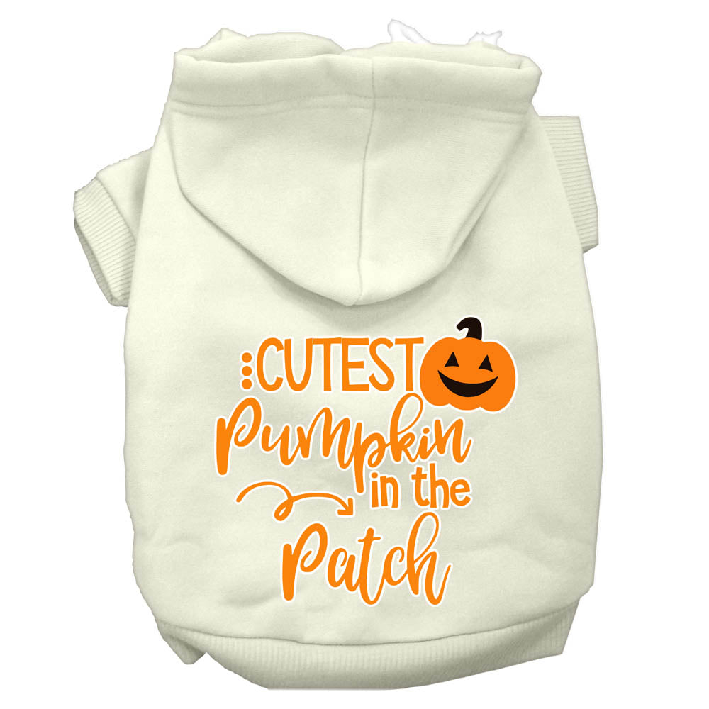 Cutest Pumpkin In The Patch Screen Print Dog Hoodie Cream L