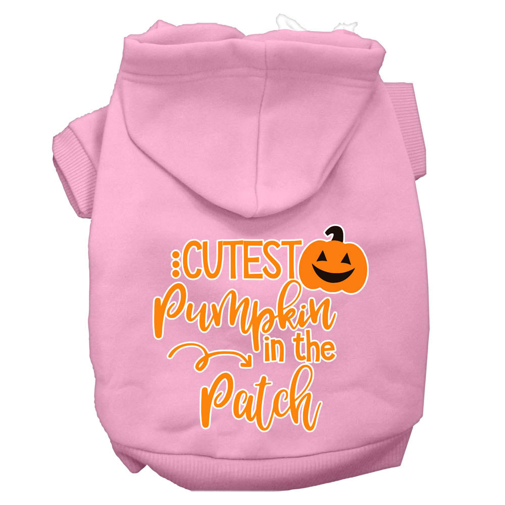 Cutest Pumpkin In The Patch Screen Print Dog Hoodie Light Pink L