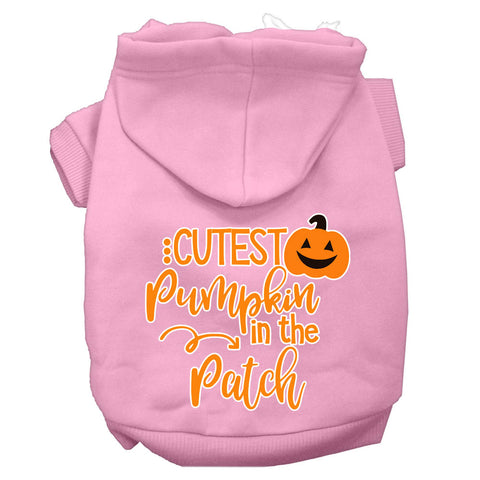 Cutest Pumpkin In The Patch Screen Print Dog Hoodie Light Pink Xl