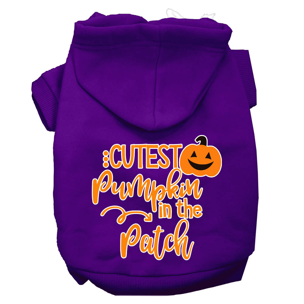 Cutest Pumpkin In The Patch Screen Print Dog Hoodie Purple L