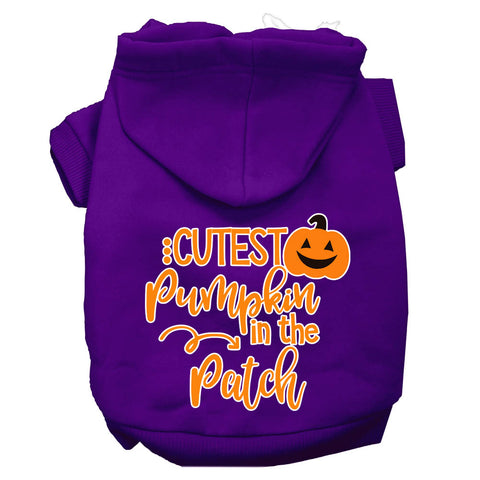 Cutest Pumpkin In The Patch Screen Print Dog Hoodie Purple Xxl