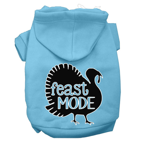 Feast Mode Screen Print Dog Hoodie Baby Blue Xs