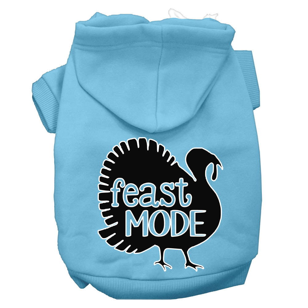 Feast Mode Screen Print Dog Hoodie Baby Blue Xxxl