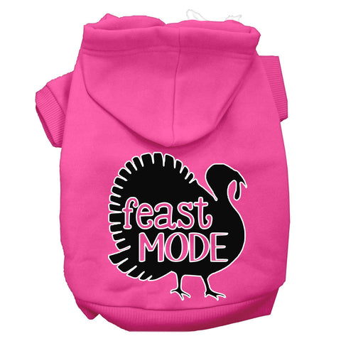 Feast Mode Screen Print Dog Hoodie Bright Pink Xs