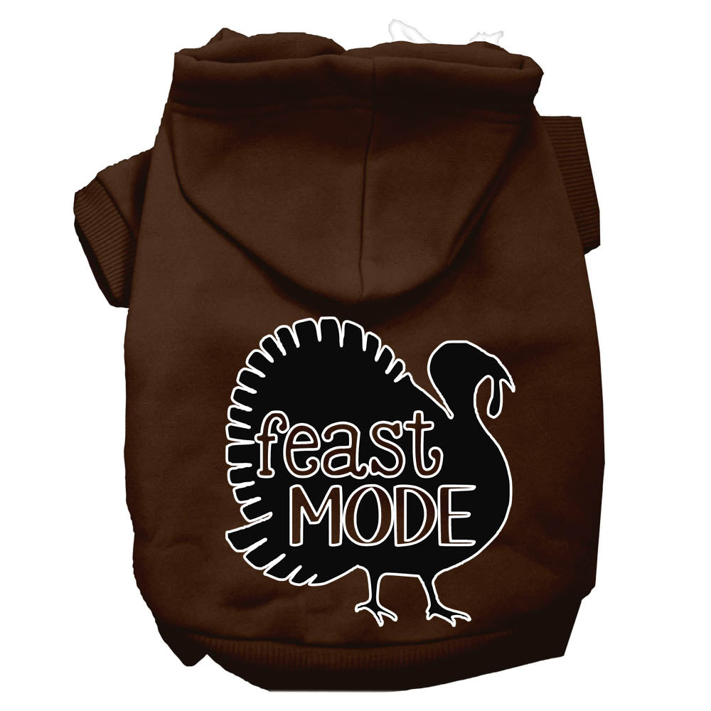 Feast Mode Screen Print Dog Hoodie Brown M